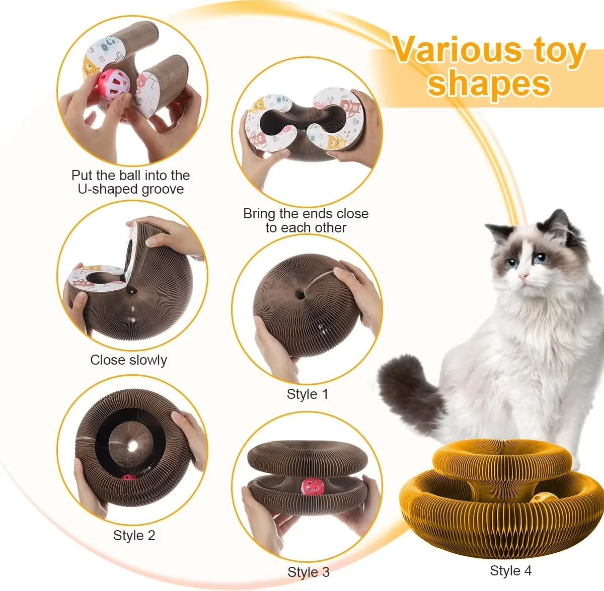 Magic Organ Cat Scratcher – Round Corrugated Scratch Toy for Claw Care & Play