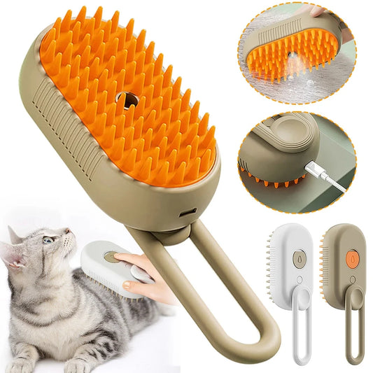 3-in-1 Electric Pet Spray Massage Comb Grooming Brush: Cat & Dog