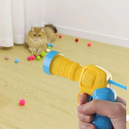 Interactive Cat Toy Launcher – Plush Ball Shooting Game for Kittens & Playful Cats